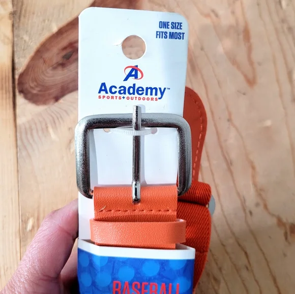 Academy Sports Youth Adjustable Baseball Belt NEW Orange ONE SIZE 18 In-34 In - Picture 3 of 4